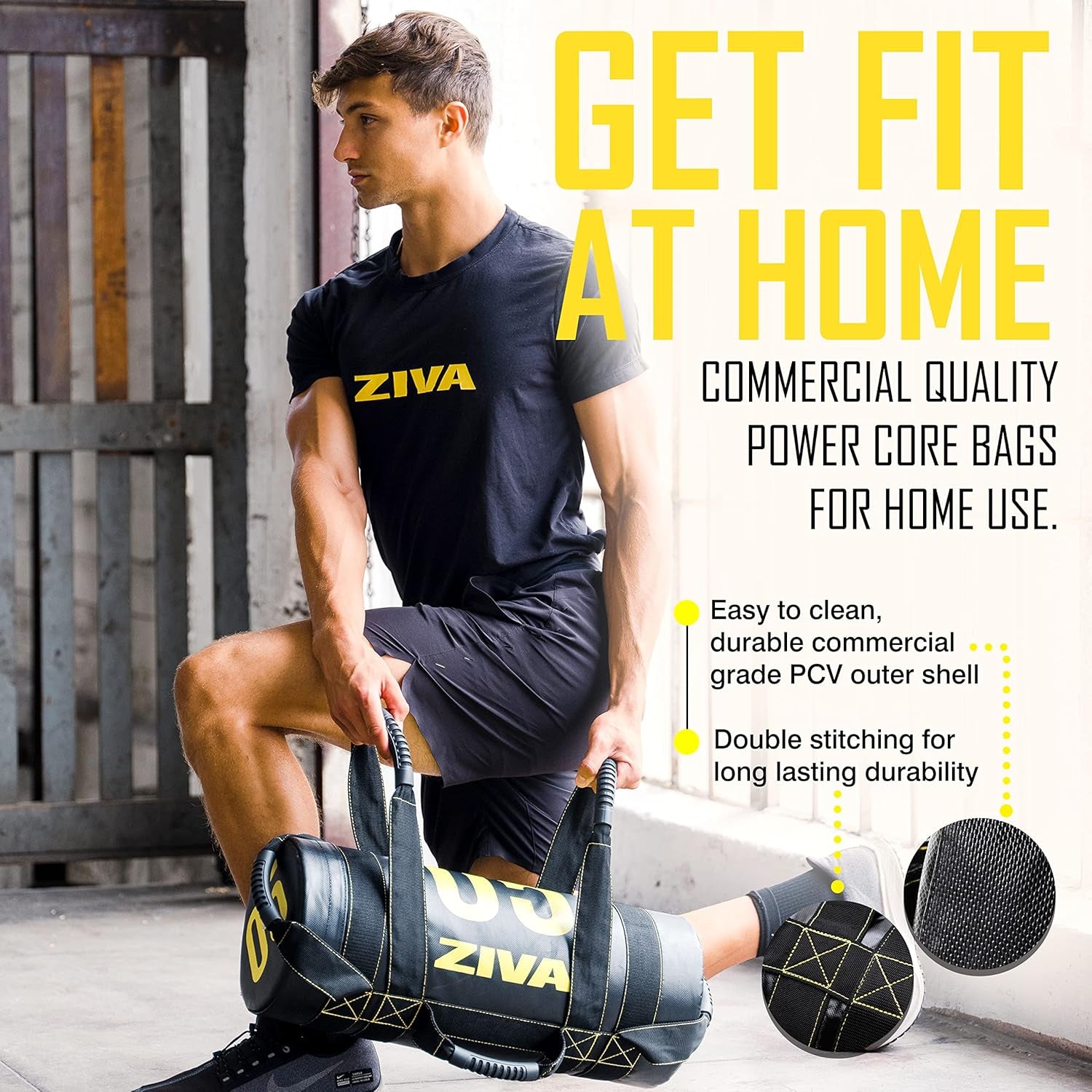 Power Sandbag – Pre-Weighted Training Bag with Multiple Handles for Full-Body Strength & Conditioning – Heavy-Duty, No-Fill Needed (10–50 Lb)